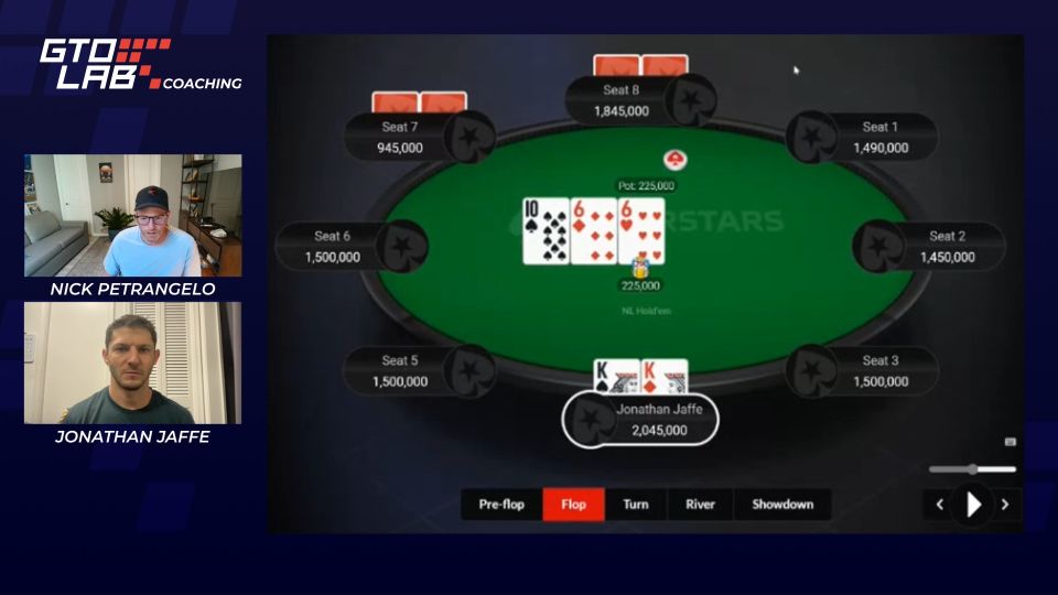 Poker Intuition on the flop, evaluating range pressure on a paired board.