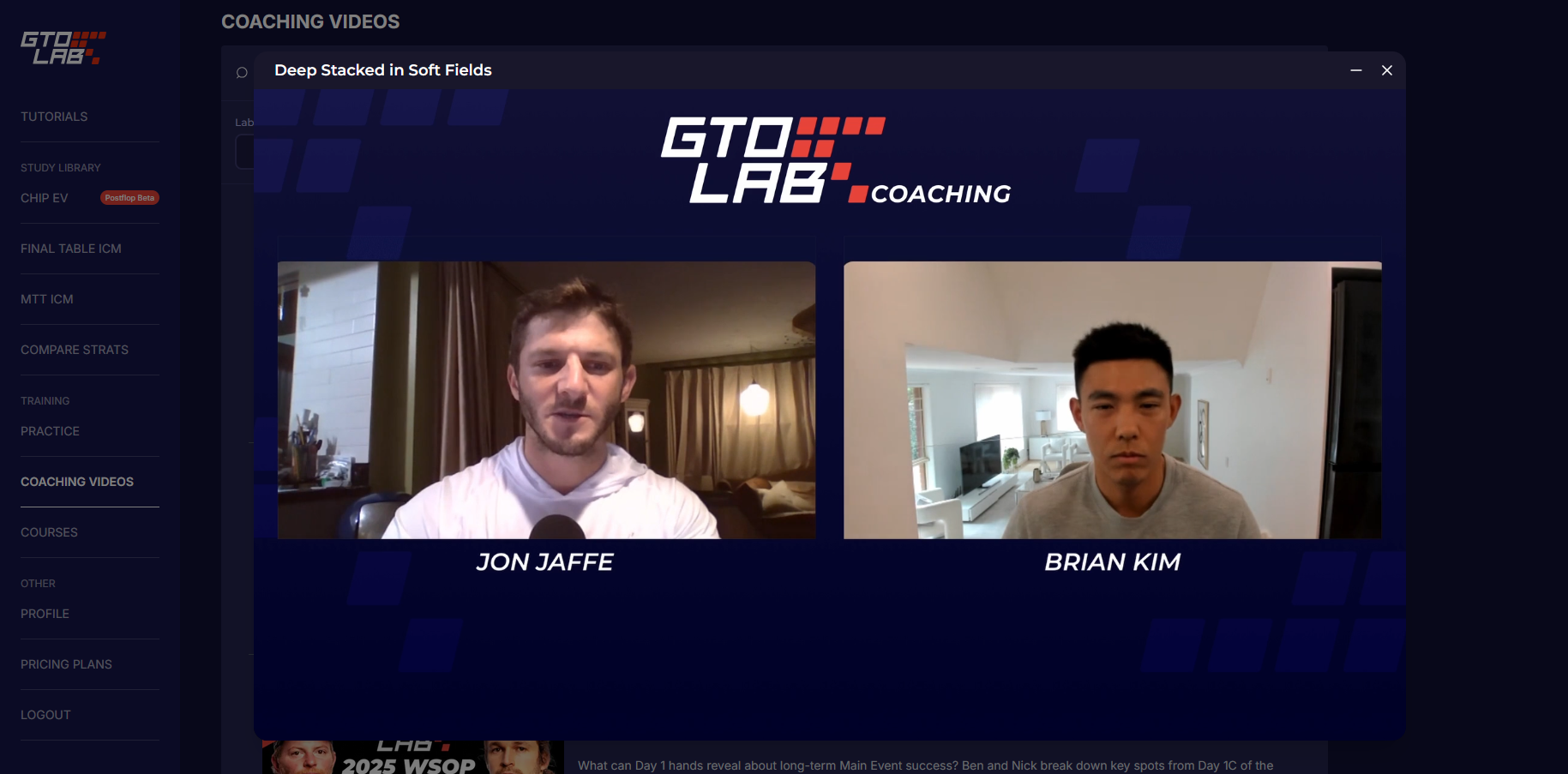 Early tournament ICM strategy — Jonathan Jaffe and Brian Kim | GTO LAB