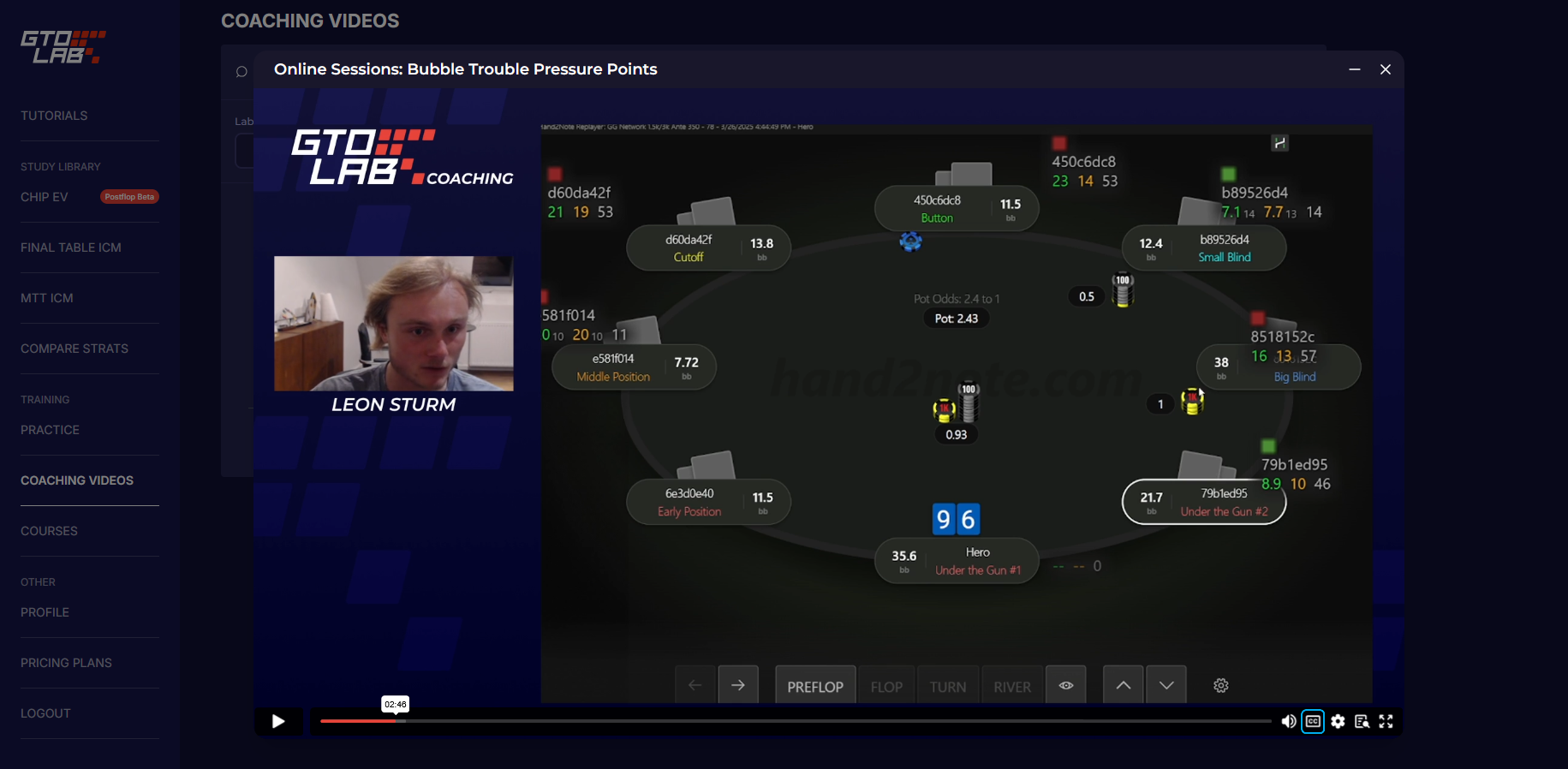 Bubble ICM strategy — Leon Sturm | GTO LAB
